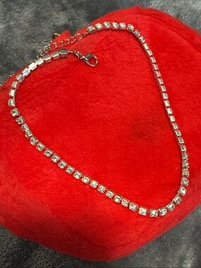 Silver Tennis Necklace - Sparkling Crystal Chain